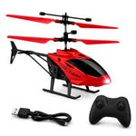 VEZIMON Toy Helicopter Gravity Sensor for Boys/Kids Age 5 + Years, Indoor Palm Sensing Helicopter, 750 RPM, Rechargeable Helicopter with LED Lights (Red Black Remote)