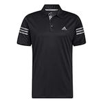 adidas Mens 3 Stripe Polo Shirt Short Sleeve Black M