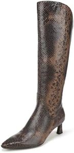 Naturalizer Women's Deesha Knee High Boot Dark Brown Snake Print Leather - Extra Wide Calf 12 W