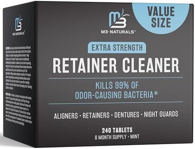 Retainer and Denture Cleansers 240 Tablets Removes Bad Odors Discoloration Stains Plaque for Cleaning Invisalign Mouth Guard Night Guard and Removable Dental Appliances by M3 Naturals