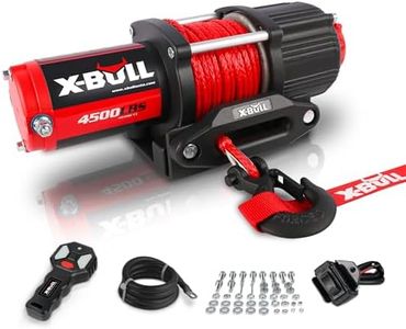 X-BULL 4500 lbs Winch 12V Electric Winch Kits with Fairlead, ATV/UTV Winch with Waterproof Synthetic Rope Winch with Wireless Remotes and Mounting Bracket