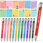 Tenare 24 Pcs Leaving Gifts for Colleagues Funny Pen Funny Note for Women Men New Job Gift Goodbye Gift for Teacher Stationery Cute Notepad Leaving Present Novelty Office Accessories(Bright)