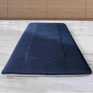 WAVV Futon Mattress Japanese Floor Mattress Thicken Tatami Foldable Sleeping Roll up Mattress with CertiPUR-US Certified Breathable Cover for Guest,Kids Floor Pad,Coffee,Camping,Twin Size-Blue