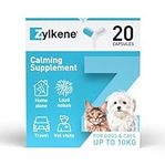 Zylkene Calming Supplements for Cats & Dogs up to 10kg 75mg | Promotes Relaxation | Helps Pets cope with Short-Term challenging situations: Loud Noises | Easily Administered | 20 Capsules