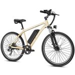 Jasion Electric Bike for Adults, 32KM/H Electric Mountain Bike, 26'' Electric Commuter Bicycle with Removable Battery, Front Suspension, 7 Speed Gear