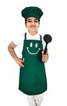 Switchon Polyester Waterproof Adjustable Kids Multi purpose Cooking Apron with a chef cap School Apron - for 6 years to 12 years Proudly made in india (Green)