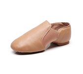 DoGeek Jazz Shoes Women's Dance Shoes Soft Leather Athletic Dance Shoes Non-Slip Jazz Shoes (Choose a Larger Size or Two Size) Brown