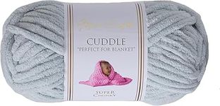 Utopia Crafts Cuddle Super Chunky Chenille Soft Yarn for Knitting and Crochet, 100g - 60m (Light Grey)