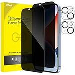 JETech Privacy Full Coverage Screen Protector for iPhone 14 Plus 6.7-Inch with Camera Lens Protector, Anti-Spy Tempered Glass Film, 2-Pack Each