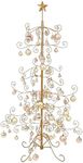 Sunnydaze Noelle 60" H Christmas Tree Ornament Display - Features Hooks for Ornaments and Small Craft Items - Gold