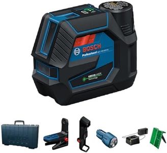 BOSCH GCL165-82CGL 12V Max Connected Green-Beam Cross-Line Laser with Plumb Points, Bluetooth, IP65 Durability, 125 Ft Range, VisiMax Technology, Includes 12V Battery & Charger and Magnetic Mount