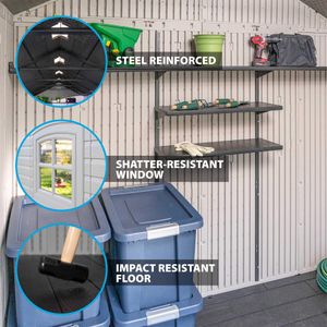 Lifetime Outdoor Storage Shed, 8 x 15 ft – Desert Sand