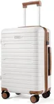 FIGESTIN Carry on Luggage 22x14x9 Airline Approved with Spinner Wheels, Hardside Lightweight 20" Carry on Suitcase Airline Approved TSA Lock (Beige)