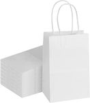 RanGit Bhumi- Gift Paper Bags 6"x8"x4" White -15pcs Small Party Favor Goodie Candy Birthday Return Gift Bags, Paper Carry Bags, Gift Covers (15)