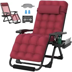 ZENPETIO 29In XL Zero Gravity Chair w/Cushion, Zero Gravity Recliner Lounge Chair for Indoor and Outdoor, Reclining Camping Chair for Lawn, Anti Gravity Chair with Cup Holder and Footrest, 440LBS