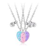 BFF Necklaces for 3 Girls Best Friend Necklace Friendship Necklace BFF Heart Pendant Necklace Best Friends Forever Necklaces Friendship Gifts for Friends