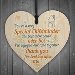 XLD Store Special Childminder Shabby Chic Heart Babysitter Plaque Thank You Sign Birthday Goodbye Gift