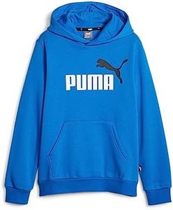 PUMA Boy's Essential + 2 Colour Big Logo Fleece Hoodie, Racing Blue, S