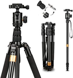 AFAITH Q668S Monopied Appareil Photo trépied léger en Aluminium pour Voyage avec Un Monopode paramétrage de 360 degrés pour Canon, Nikon, Sony, Samsung, Olympus, Panasonic et Pentax-AF035
