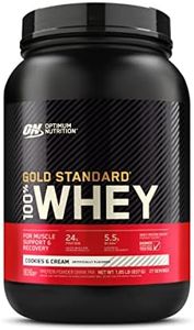 Optimum Nutrition Gold Standard 100% Whey Protein Powder, Cookies and Cream, 837 Grams