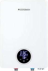 Tankless Water Heater Electric, ECOTOUCH 14kW 240V on Demand Electric Water Heater Instant Hot Water Heater Under Sink Point of Use with Self-Modulating ECO140S White ETL Certificated