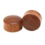 ANAZOZ 14mm Plugs for Ears for Men,Wooden Earrings Men Brown 2Pcs Body Piercing Jewelry Kit Brown Wood