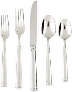 Fortessa Bistro 18/10 Stainless Steel Flatware, 5 Piece Place Setting, Service for 1