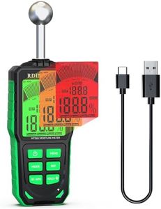 RDINSCOS Humidity Tester, 20-40 mm Rechargeability Humidimeter with LCD Screen Colour Non-Destructive Moisture Tester for Walls, Wood, Masonry, Concrete