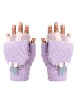 FabSeasons Acrylic warm Woolen Winter Fingerless knit cold weather fleece wool Gloves for Boys & Girls, fits for 10-15 years