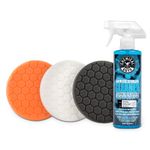 Chemical Guys HEX_3KIT_5 5.5" Buffing Pad Sampler Kit, 4 Items, (1) 16 oz Polishing Pad Cleaner + (3) 5.5" Buffing Pads that Work with 5" Backing Plates