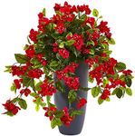Nearly Natural 26in. Bougainvillea Artificial Plant in Planter UV Resistant (Indoor/Outdoor)