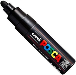 Posca Uni PC-7M Marker Art Pen - Large Ball Tip 4, 5-5.5mm - 15 Colours Black