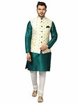 Uri and MacKenzie Men's Silk Blend Kurta Pajama with Designer Ethnic Nehru Jacket/Modi Jacket