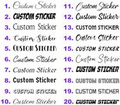 Custom Text Car Stickers Personalised Decals Vinyl Graphics 30 Fonts Small to Large Sizes 23 Gloss Colours