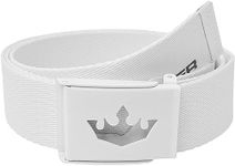 Meister Player Golf Webbing Belt - Adjustable & Reversible - White