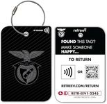 retreev™ Smart NFC & QR Code Luggage Tag: Secure Bag Retrieval, Identity Protection | Easy Setup | Supported by Airlines & Airports Worldwide - Benfica Black