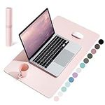 Non-Slip Desk Pad, Waterproof PVC Leather Desk Table Protector, Ultra Thin Large Mouse Pad, Easy Clean Laptop Desk Writing Mat for Office Work/Home/Decor (Pink, 60 x 35 cm)