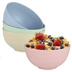 Maidyna Cereal Bowls Unbreakable, Set of 4 Large Soup Bowls for Adults & Kids Safe for Dishwasher & Microwave, Eco-Friendly Reusable