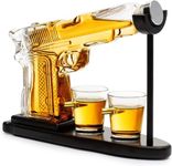 Gifts for Men Dad, 10.1 Oz Whiskey Decanter Set + 2 Bullet Glasses - Unique Birthday Gift Ideas from Daughter Son, Personalized Liquor Dispenser - Liquor Scotch Bourbon Vodka, Him, Brother Husband