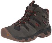 KEEN Men's Headout Mid Height Waterproof All Terrain Hiking Boots, Black Olive/Fossil Orange, 9.5