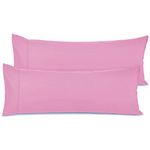 Nestl Bedding Body Pillow Case Set of 2 - Double Brushed Microfiber Hypoallergenic Pillow Covers - 1800 Series Premium Bed Pillow Cases 20"x54" - Light Pink