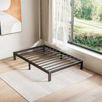 LUKIROYAL Twin Metal Bed Frame, 7-Inch Platform, Heavy Duty Low Profile, No Box Spring Needed, Easy Assembly, Anti-Slip, Black