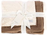 SARANONI Luxury Lush Kids Blanket | Ultra-Soft & Cozy Plush Comfy Blankets for Kids & Teens | Ivory/Gingersnap 40” x 60”