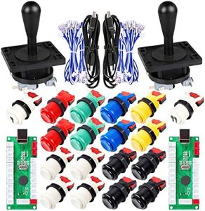 EG STARTS 2 Player Classic Arcade Game DIY Part for Mame USB Cabinet Zero Delay USB Encoder to PC Games 8 Way Joystick + 18x Arcade Push Buttons (Includ 1p / 2p Start Buttons) Multiple Colour Kits