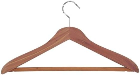 Household Essentials 26507 CedarFresh Deluxe Red Cedar Wood Coat Hanger with Fixed Bar