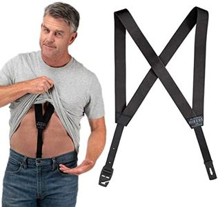 HIKERS Hidden Suspenders for Untucked Men, Invisible Belt Alternative, Black, 51in - 2X