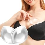 Niceuare Push Up Bra Inserts Silicone Breast Enhancers Waterproof Padding Soft and Comfortable Bra Pad Add 2+ Cup, Transparent, Large