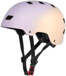Bike Skateboard Helmet, Adjustable and Multi-Sport for Skate Scooter, 3 Sizes for Adult Youth Kids Toddler (Gradient Purple Orange)