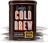 Grady's Cold Brew Coffee | Original - Brewed Strong | New Orleans Style Cold Brewed coffee Concentrate | Medium Roast Gourmet Coffee | Coffee Can | 4 Bean Bags | 12 Servings Per Can