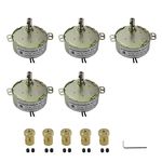 CHANCS 5PCS TYC-50 Synchronous Motor for Turntable Motorized 110V 2.5-3RPM Synchronous Motor with 7mm Bore Flexible Shaft Coupling Coupler Connector Kit for Air